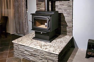 Bianco Antico Granite Fireplace